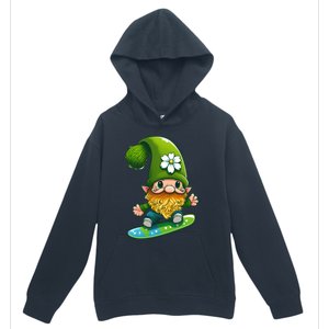 Gnome Surfing Skating St Patricks Day Funny Gift Urban Pullover Hoodie