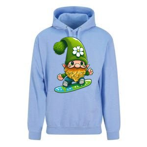 Gnome Surfing Skating St Patricks Day Funny Gift Unisex Surf Hoodie