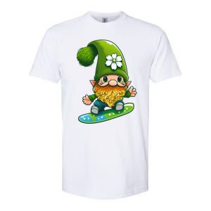 Gnome Surfing Skating St Patricks Day Funny Gift Softstyle CVC T-Shirt