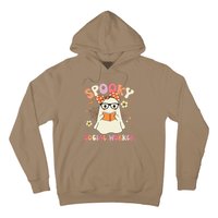 Groovy Spooky Social Worker Ghost Vintage Halloween Costume Hoodie