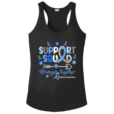 Groovy Support Squad Blue Ribbon Diabetes Awareness Ladies PosiCharge Competitor Racerback Tank