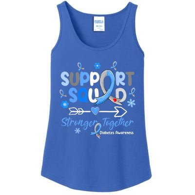 Groovy Support Squad Blue Ribbon Diabetes Awareness Ladies Essential Tank