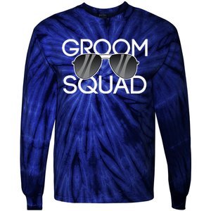 Groom Squad Sunglasses Wedding Bachelor Party Tie-Dye Long Sleeve Shirt