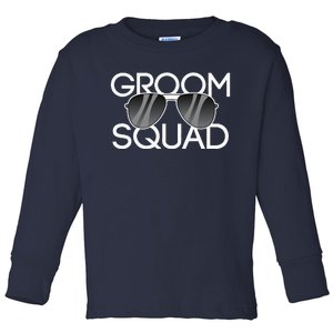 Groom Squad Sunglasses Wedding Bachelor Party Toddler Long Sleeve Shirt