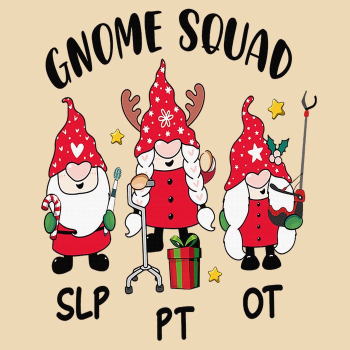 Gnome Squad SLP OT PT Christmas Team Occupational Therapist Drawstring Bag
