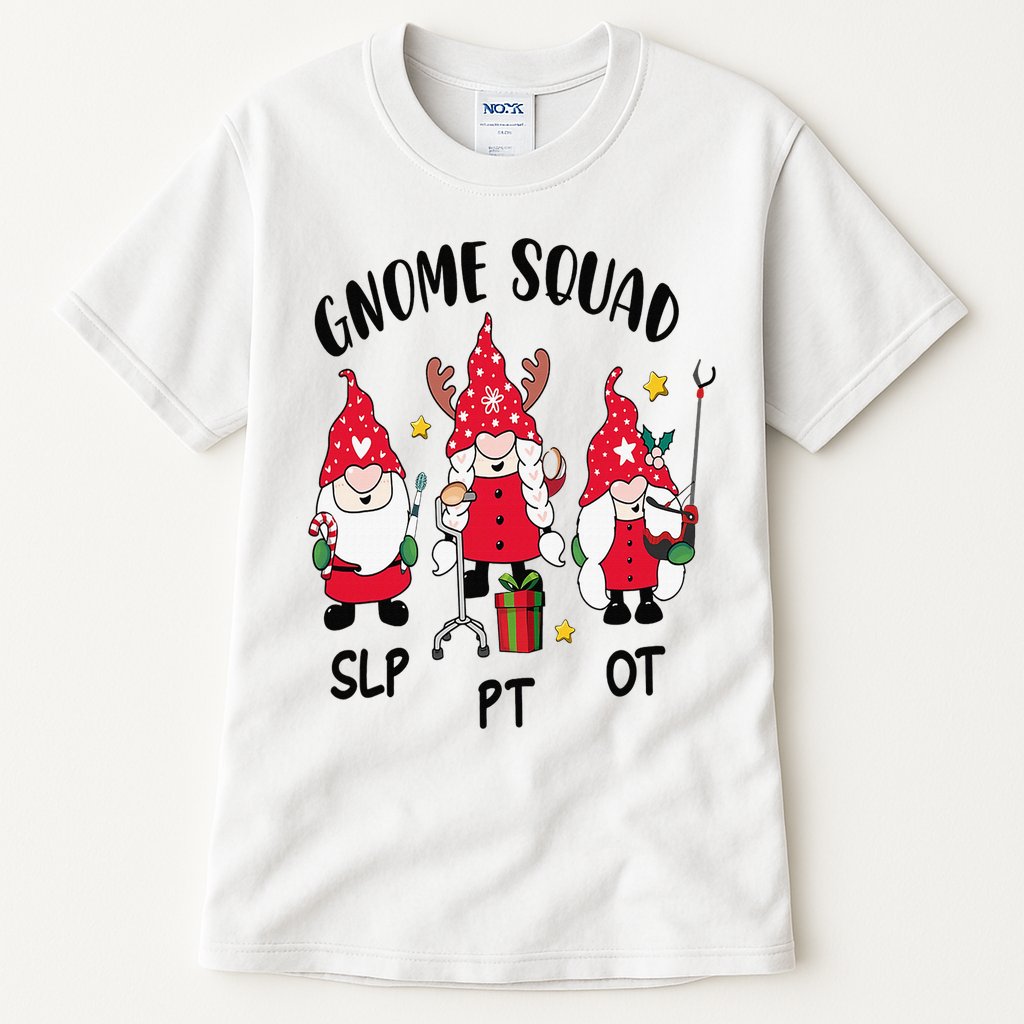 Gnome Squad SLP OT PT Christmas Team Occupational Therapist Tall T-Shirt