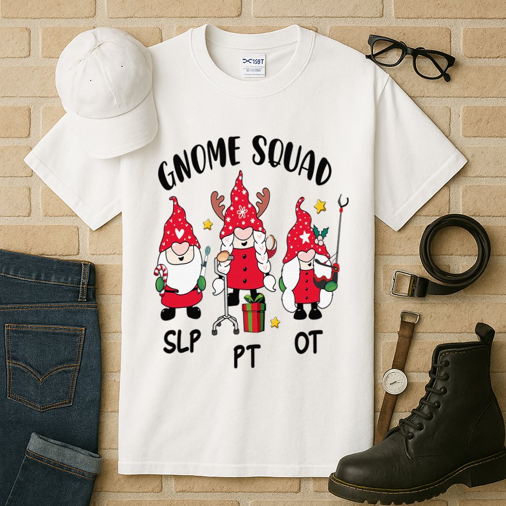 Gnome Squad SLP OT PT Christmas Team Occupational Therapist Tall T-Shirt