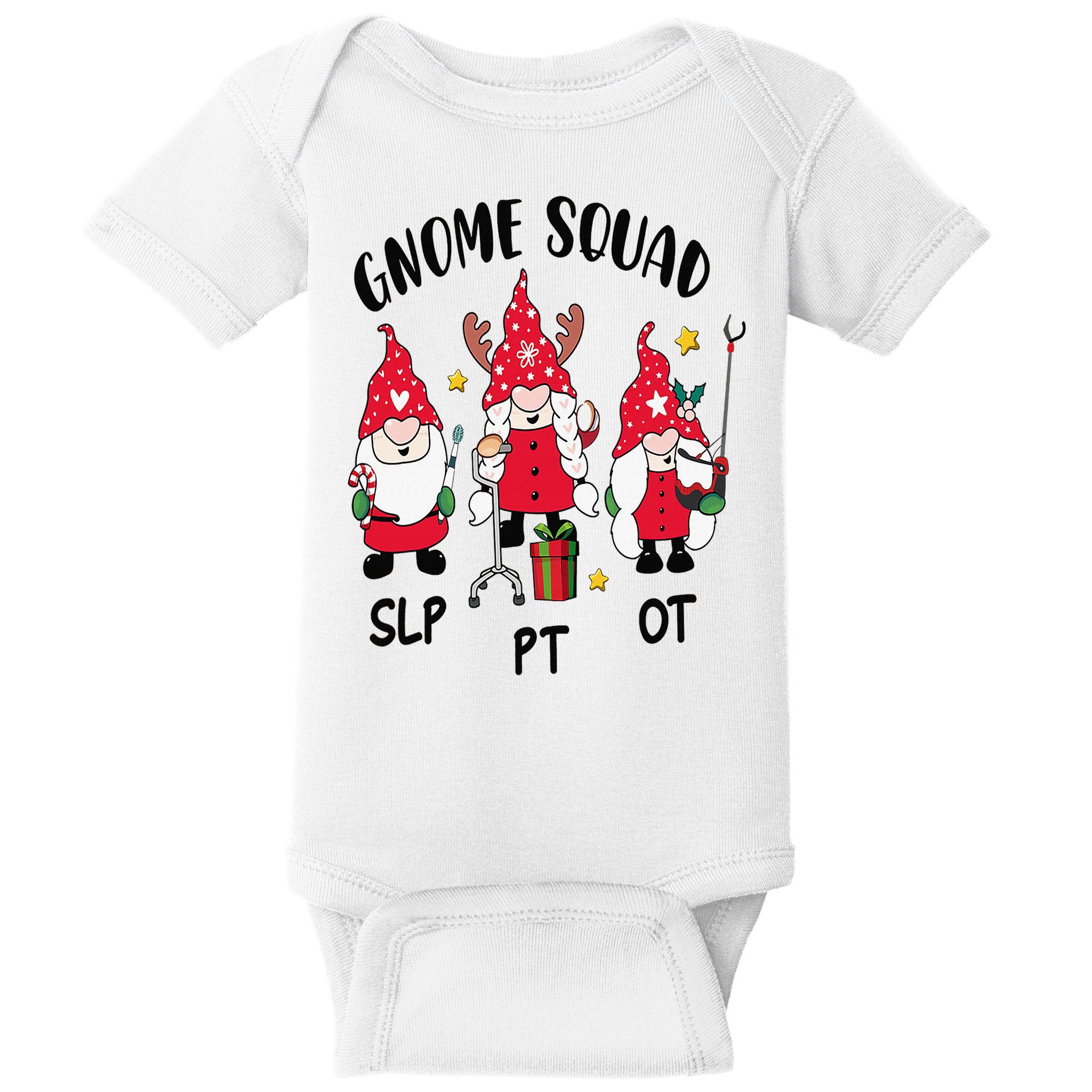 Gnome Squad SLP OT PT Christmas Team Occupational Therapist Baby Bodysuit