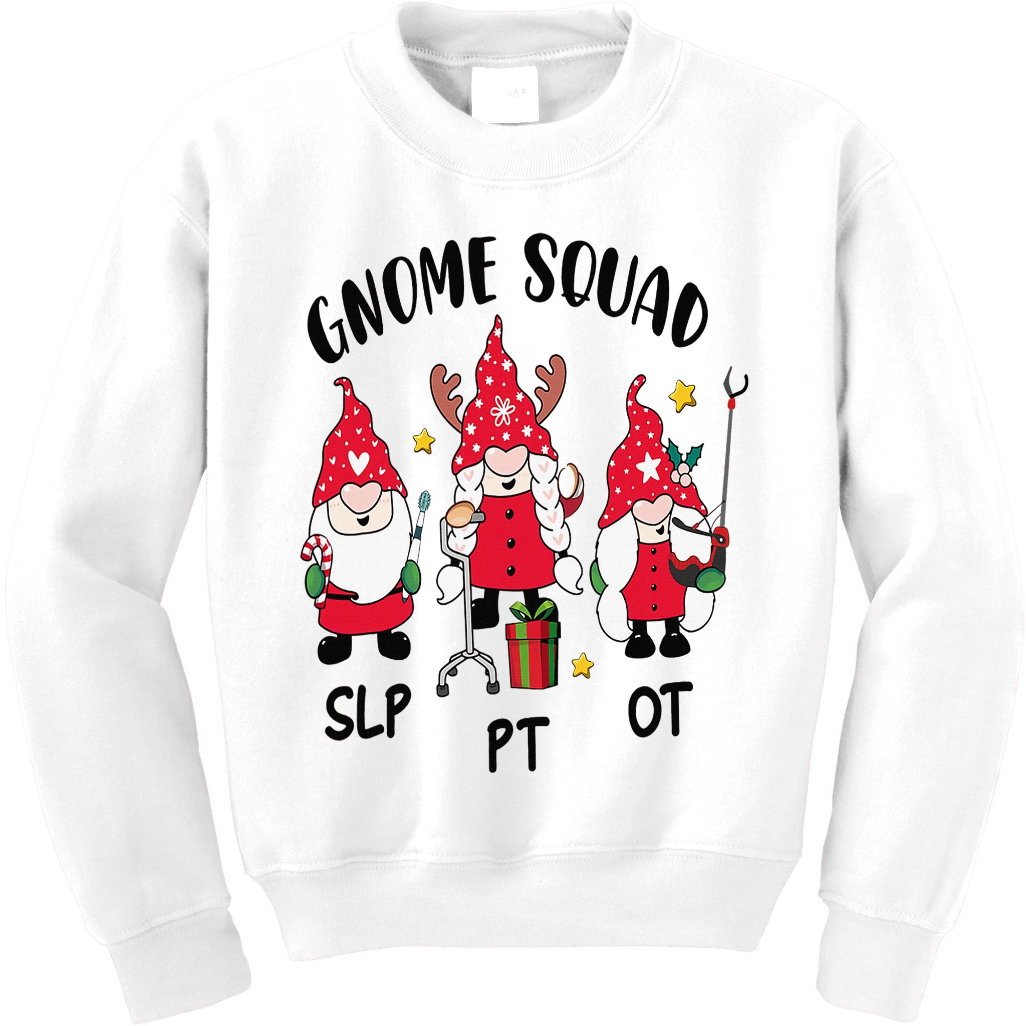 Gnome Squad SLP OT PT Christmas Team Occupational Therapist Kids Sweatshirt