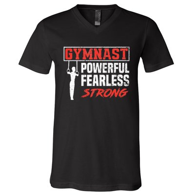 Gymnastics Sports Strong Funny Gymnast V-Neck T-Shirt