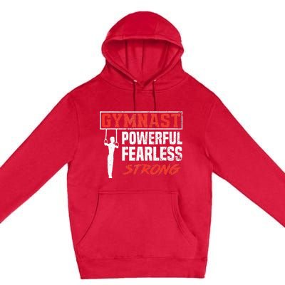 Gymnastics Sports Strong Funny Gymnast Premium Pullover Hoodie