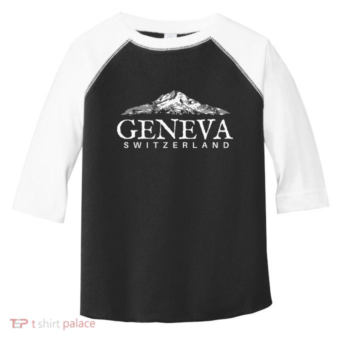 Geneva Switzerland  Swiss Alps Mountain Toddler Fine Jersey T-Shirt