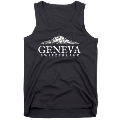 Geneva Switzerland  Swiss Alps Mountain Tank Top