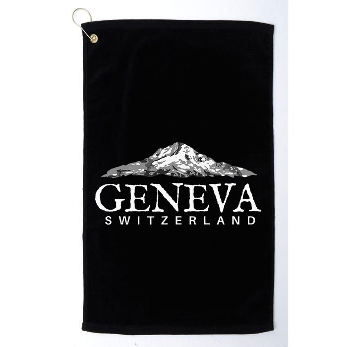 Geneva Switzerland  Swiss Alps Mountain Golf Towel