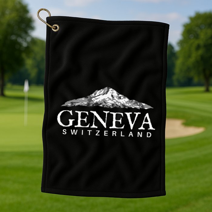 Geneva Switzerland  Swiss Alps Mountain Golf Towel