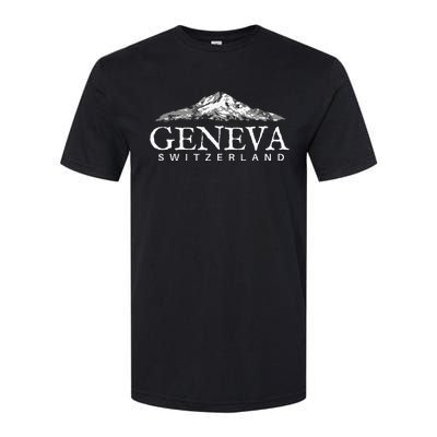 Geneva Switzerland  Swiss Alps Mountain Softstyle CVC T-Shirt