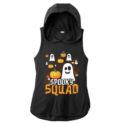 Groovy Spooky Squad Cute Ghost Pumpkin Funny Halloween Kids Ladies PosiCharge Tri-Blend Wicking Draft Hoodie Tank