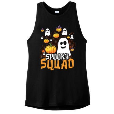 Groovy Spooky Squad Cute Ghost Pumpkin Funny Halloween Kids Ladies PosiCharge Tri-Blend Wicking Tank