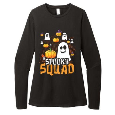 Groovy Spooky Squad Cute Ghost Pumpkin Funny Halloween Kids Womens CVC Long Sleeve Shirt