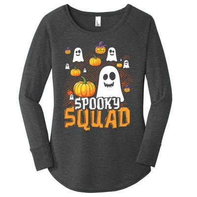 Groovy Spooky Squad Cute Ghost Pumpkin Funny Halloween Kids Women's Perfect Tri Tunic Long Sleeve Shirt