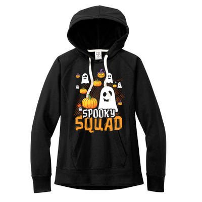 Groovy Spooky Squad Cute Ghost Pumpkin Funny Halloween Kids Women's Fleece Hoodie