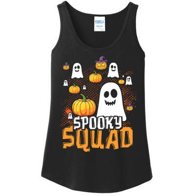 Groovy Spooky Squad Cute Ghost Pumpkin Funny Halloween Kids Ladies Essential Tank