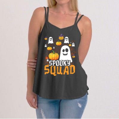 Groovy Spooky Squad Cute Ghost Pumpkin Funny Halloween Kids Women's Strappy Tank