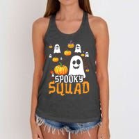 Groovy Spooky Squad Cute Ghost Pumpkin Funny Halloween Kids Women's Knotted Racerback Tank