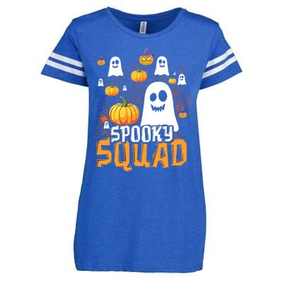 Groovy Spooky Squad Cute Ghost Pumpkin Funny Halloween Kids Enza Ladies Jersey Football T-Shirt