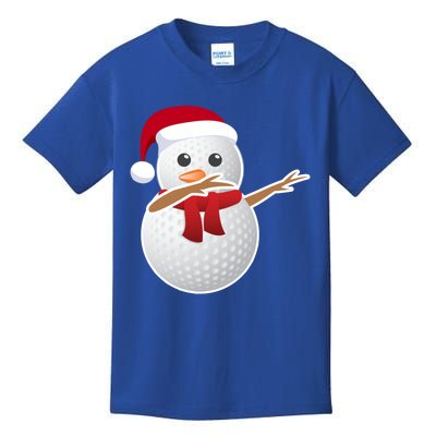 Golf Snow Santa Hat Dabbing Funny Christmas Gift Kids T-Shirt