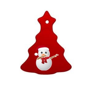 Golf Snow Santa Hat Dabbing Funny Christmas Gift Ceramic Tree Ornament