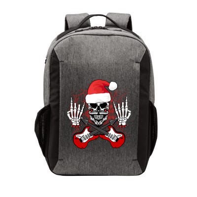 Guitar Santa Skull W Rock On Skeleton Hands Cool Christmas Gift Vector Backpack