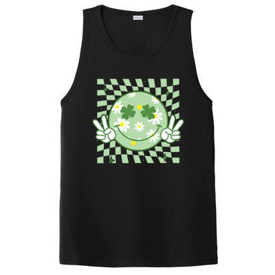 Groovy Shamrock Smile Face St Patricks Day PosiCharge Competitor Tank