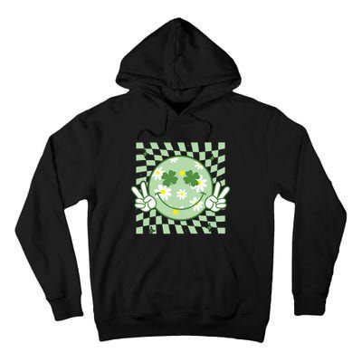 Groovy Shamrock Smile Face St Patricks Day Tall Hoodie