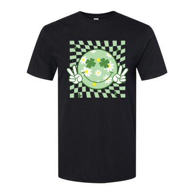 Groovy Shamrock Smile Face St Patricks Day Softstyle® CVC T-Shirt