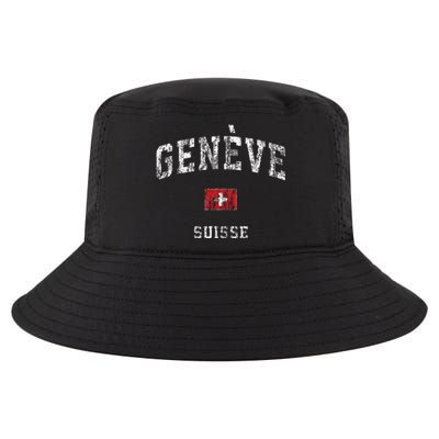 Geneva Suisse Switzerland Vintage Athletic Sports Design Cool Comfort Performance Bucket Hat