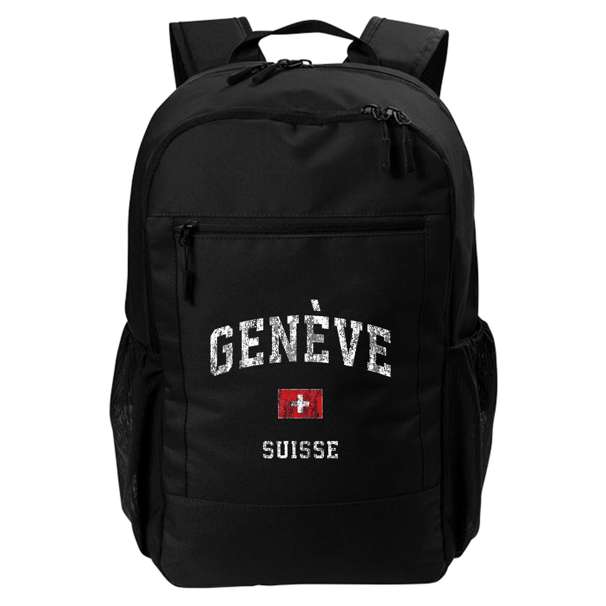 Geneva Suisse Switzerland Vintage Athletic Sports Design Backpack