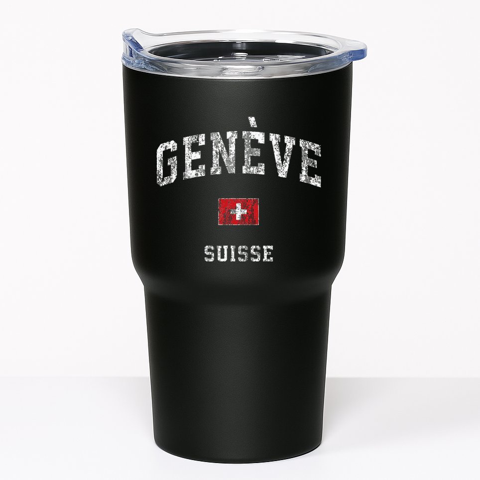 Geneva Suisse Switzerland Vintage Athletic Sports Design Tumbler