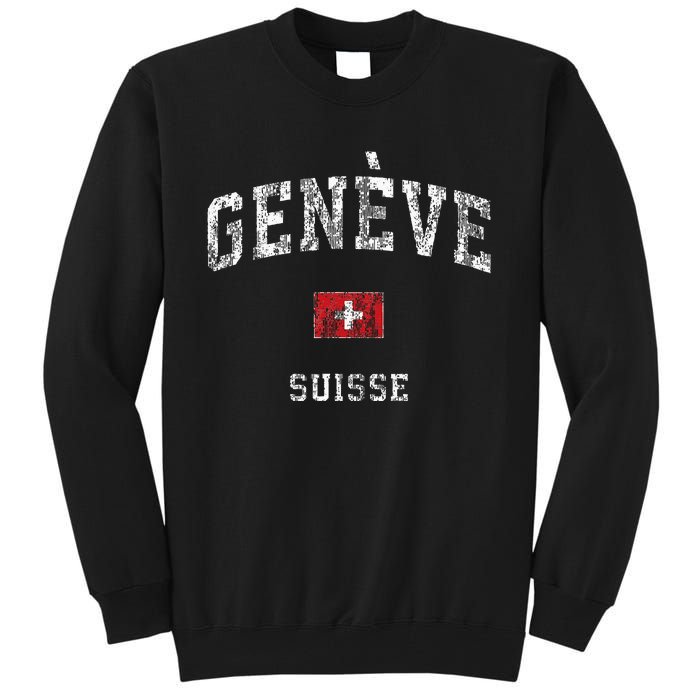 Geneva Suisse Switzerland Vintage Athletic Sports Design Tall Sweatshirt