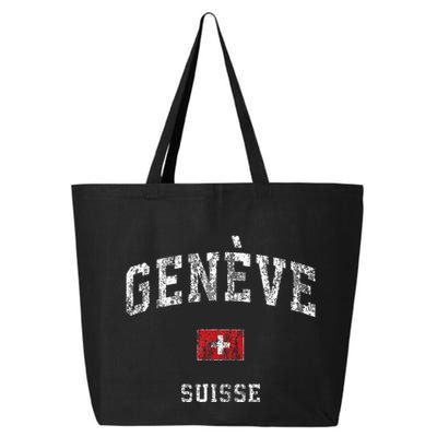 Geneva Suisse Switzerland Vintage Athletic Sports Design 25L Jumbo Tote