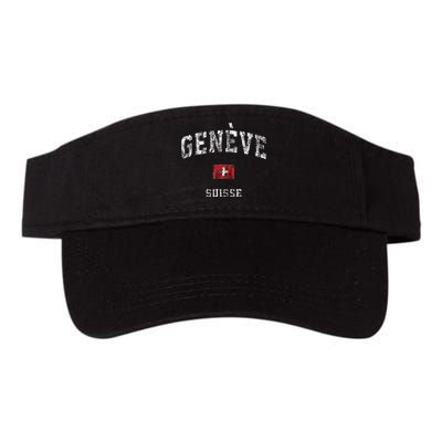 Geneva Suisse Switzerland Vintage Athletic Sports Design Valucap Bio-Washed Visor