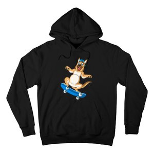 German Shepherd Skateboarding Hoodie