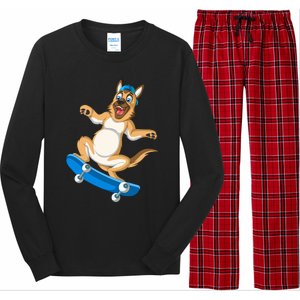 German Shepherd Skateboarding Long Sleeve Pajama Set