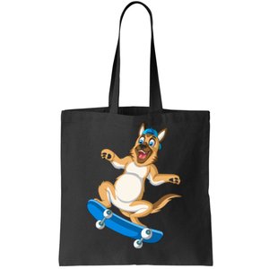 German Shepherd Skateboarding Tote Bag