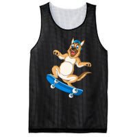 German Shepherd Skateboarding Mesh Reversible Basketball Jersey Tank