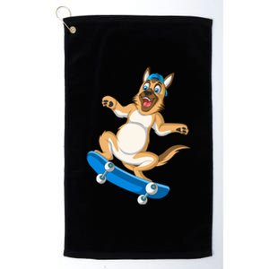 German Shepherd Skateboarding Platinum Collection Golf Towel