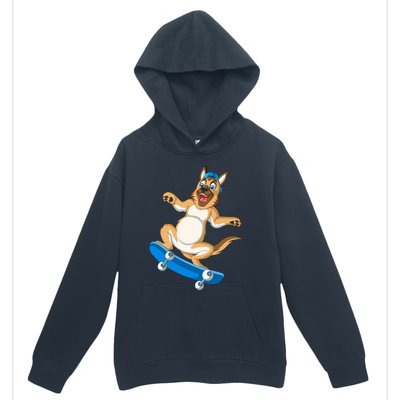 German Shepherd Skateboarding Urban Pullover Hoodie