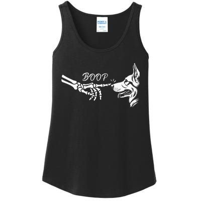 German Shepherd Skeleton Hand Boop Halloween Pet Women Ladies Essential Tank