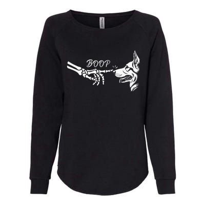 German Shepherd Skeleton Hand Boop Halloween Pet Women Womens California Wash Sweatshirt