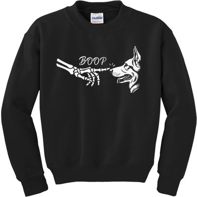 German Shepherd Skeleton Hand Boop Halloween Pet Women Kids Sweatshirt